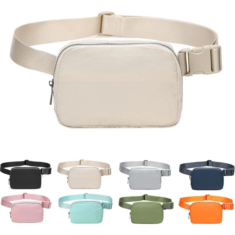 Fanny Belt Bag Waist count Crossbody Bags Bum Bag for Running Hiking Travel Workout Adjustable Strap for Women -beige