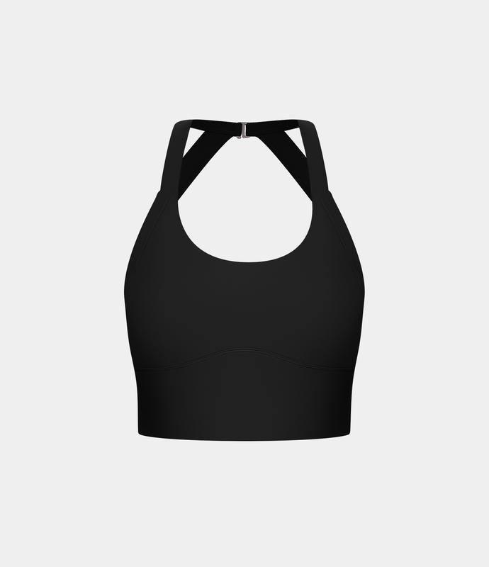 Softlyzero plush Backless Cut Out Twisted Cropped Yoga Tank Top