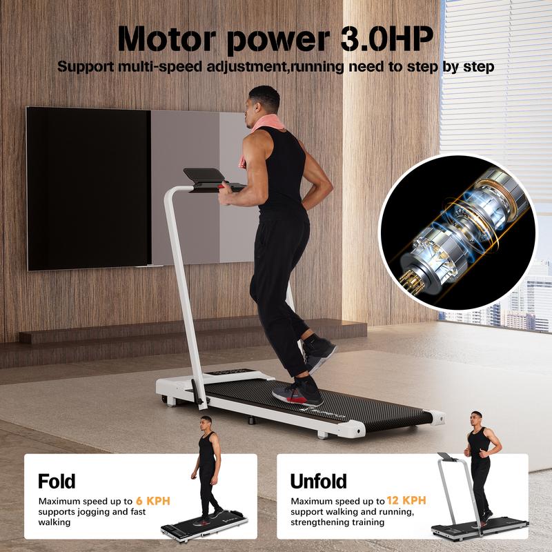 Superun CT05 Treadmills 3in1  Under Desk  Home Foldable Walking Pad 300lbs 3.0HP Quiet Running Machine Portable Installation-Free