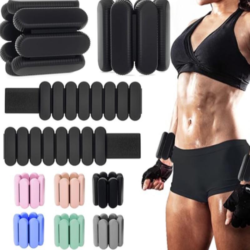 Adjustable Ankle Weights, 1 Pair Silicone Fitness Weights, Wrist Weights for Walking Jogging Yoga Pilates Strength Training, Gym Accessories