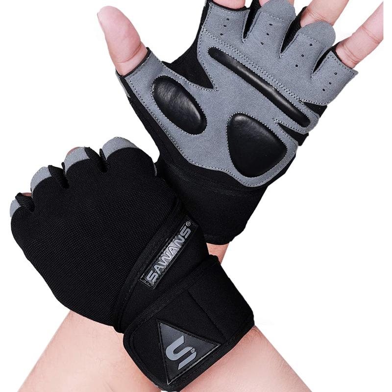 Fitness Workout Gloves Gym Weight Lifting Gloves for Men Women Breathable Gymnasium Wrist Support Padded Deadlifts Exercise Training Pull Ups SAWANS