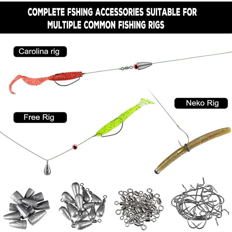 387 count Fishing Accessories Kit, Fishing Tackle Box with Tackle Included, Fishing Hooks, Fishing Weights, Spinner , Fishing Gear for Bass, Bluegill, Crappie