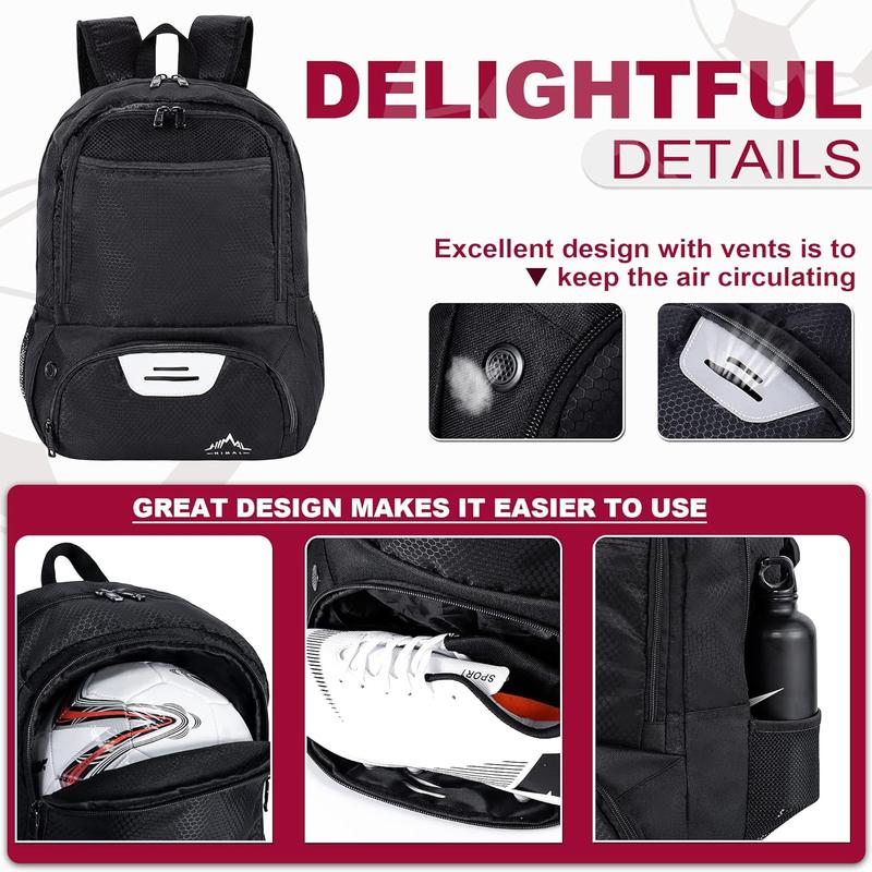 Soccer Bag-Backpack for Soccer,Backpack for Football & Volleyball & Handball, Bag with Separate Cleat and Ball Holder