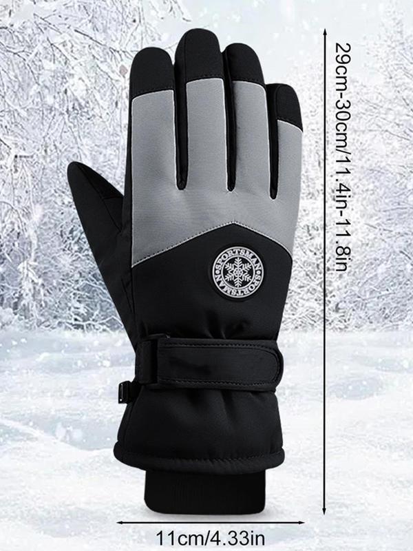 Unisex's Solid Color Touch Screen Thermal Lined Gloves, 2024 New Style Sporty Warm Gloves for Outdoor Cycling Skiing, Fashion Accessories for Men & Women