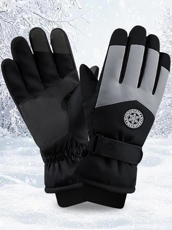 Unisex's Solid Color Touch Screen Thermal Lined Gloves, 2024 New Style Sporty Warm Gloves for Outdoor Cycling Skiing, Fashion Accessories for Men & Women