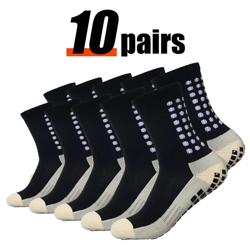 3 6 10 Pairs Premium Soccer Socks - Ultra-Breathable, Cushioned, Non-Slip Silicone Grips, Mid-Calf Design for Professional Training, Outdoor Sports, Football Matches, Fitness Workouts, and Athletic Performance