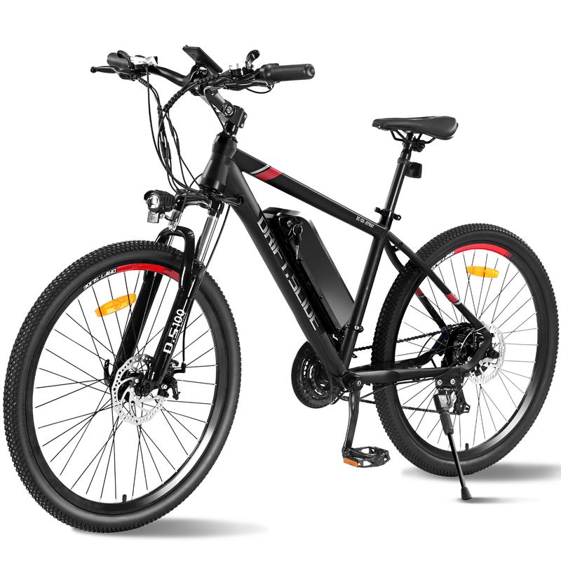 DRIFT.SLIDE Electric Bike for Adults with 500W Peak Motor, 20 MPH 21 Speed Commuting Electric Mountain Bike with 36V Removable Battery Up to 43 Miles, Front Suspension