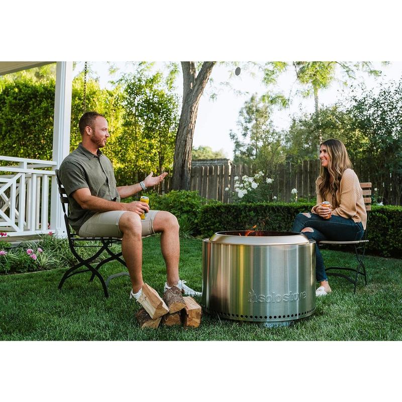 Solo Stove Yukon 2.0, 27 Inch Smokeless Fire Pit with Removable Ash Pan - Wood Burning Portable Stainless Steel Outdoor Fireplace, Stainless Steel, Ideal for 6 or More People, 38 lbs