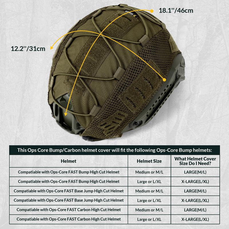 VOTAGOO Helmet Cover Combo, Tactical Helmet Cover for Fast Helmet in Size M L or XL, Fast Helmet Cover for Hunting  Outdoors Hiking Cycling