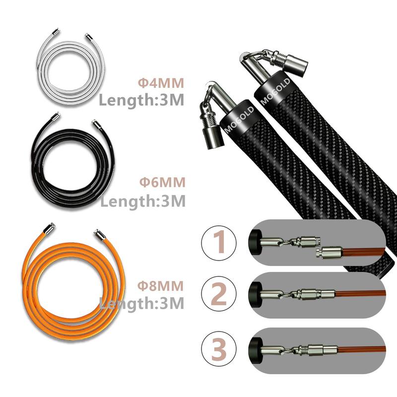 Professional Skipping Rope Set, 3 Counts set Adjustable Jump Rope with Storage Bag, Fitness Equipment for Home Gym Workout