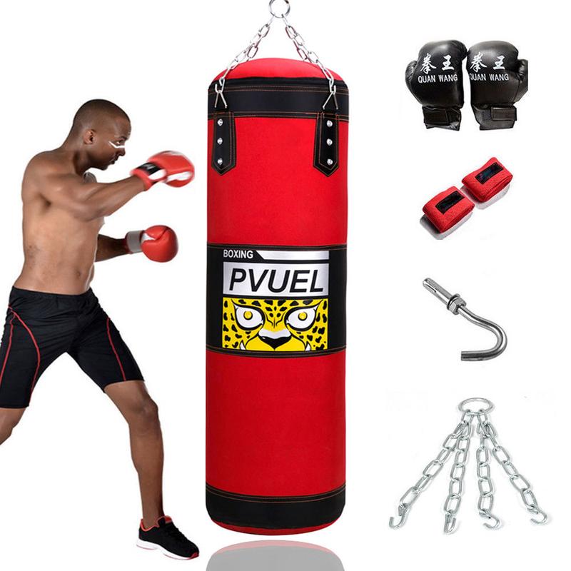 Heavy Boxing Bag Punching Bag Training MMA Kickboxing Freestanding with Suction Cup Base Gloves   Hanging Punching Bag