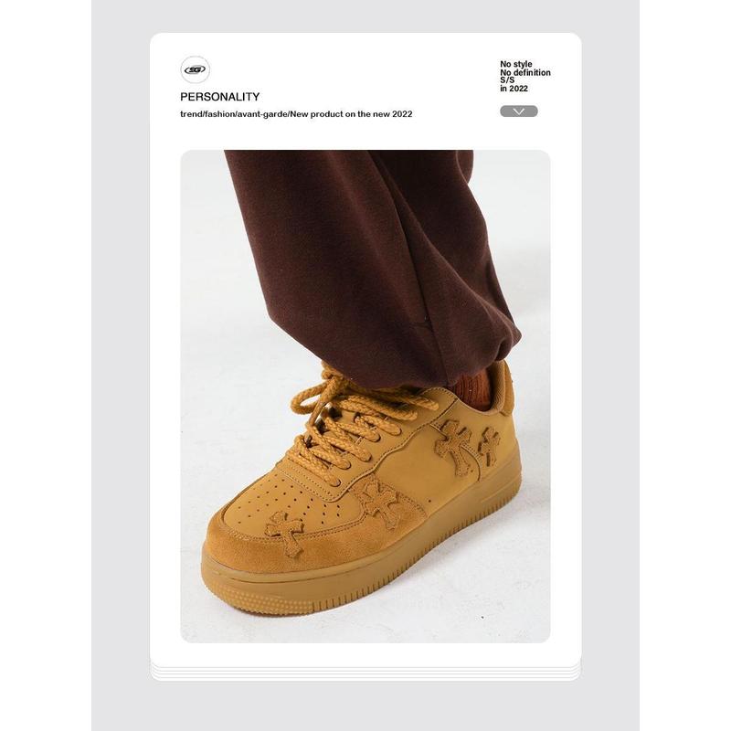 Senguo Wheat Color Air Force No. 1 Men's Shoes New Fashion Shoes Men's Fashionable Platform Sports Board Shoes