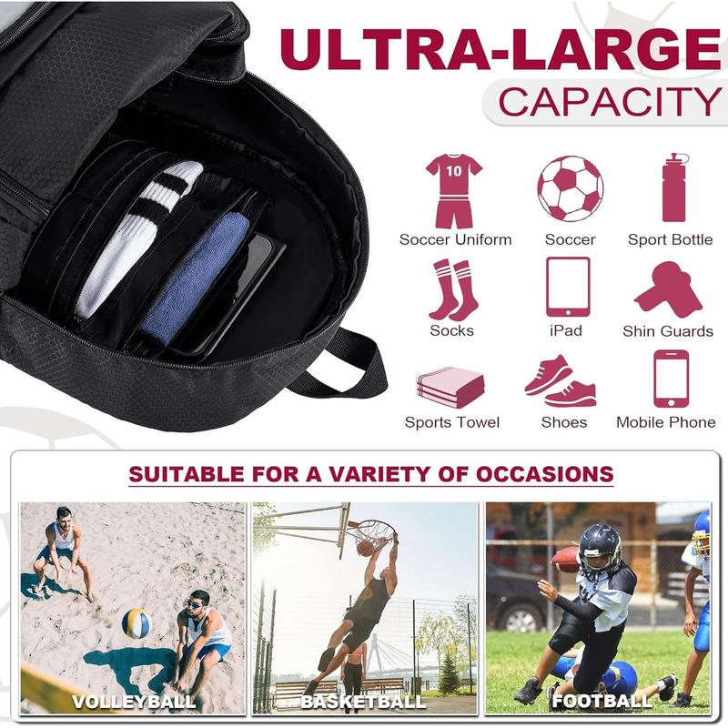 Soccer Bag-Backpack for Soccer,Backpack for Football & Volleyball & Handball, Bag with Separate Cleat and Ball Holder