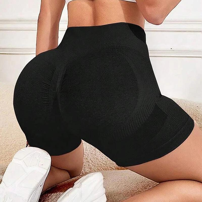 Women High Waist Workout Yoga Gym Smile Contour Seamless Cycling Shorts green normal type