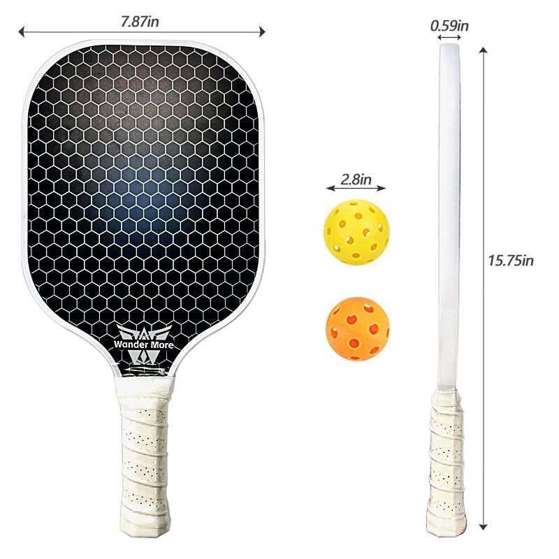 Pickleball Paddle Set | High-Performance Fiberglass | Ergonomic Grip | 4 Balls & Bag