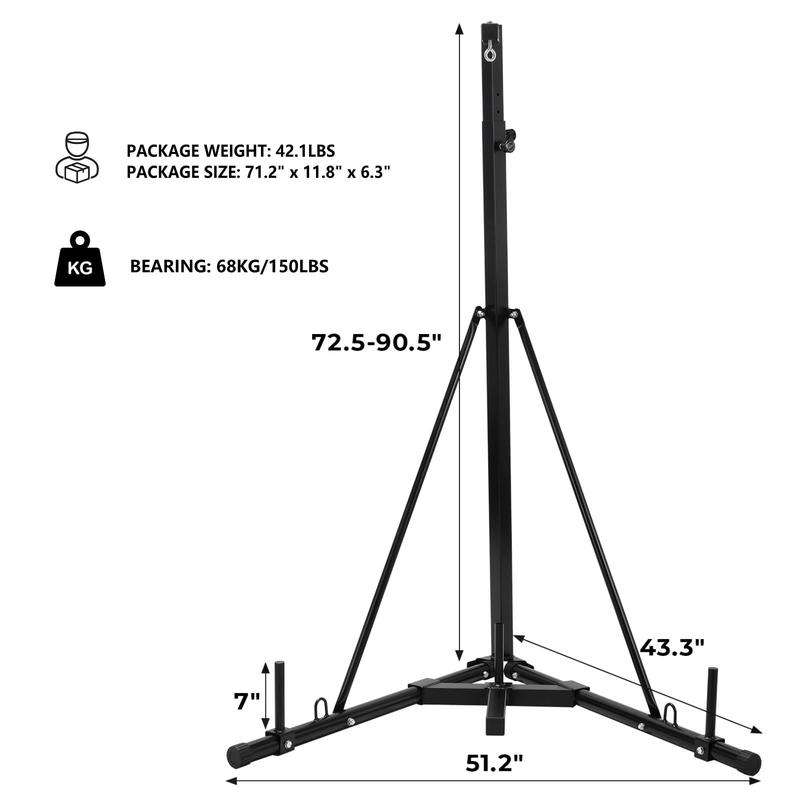 Punching Bag Stand Height Adjustable Heavy Boxing Bag Stand for Home Gym Fitness, 150 lbs