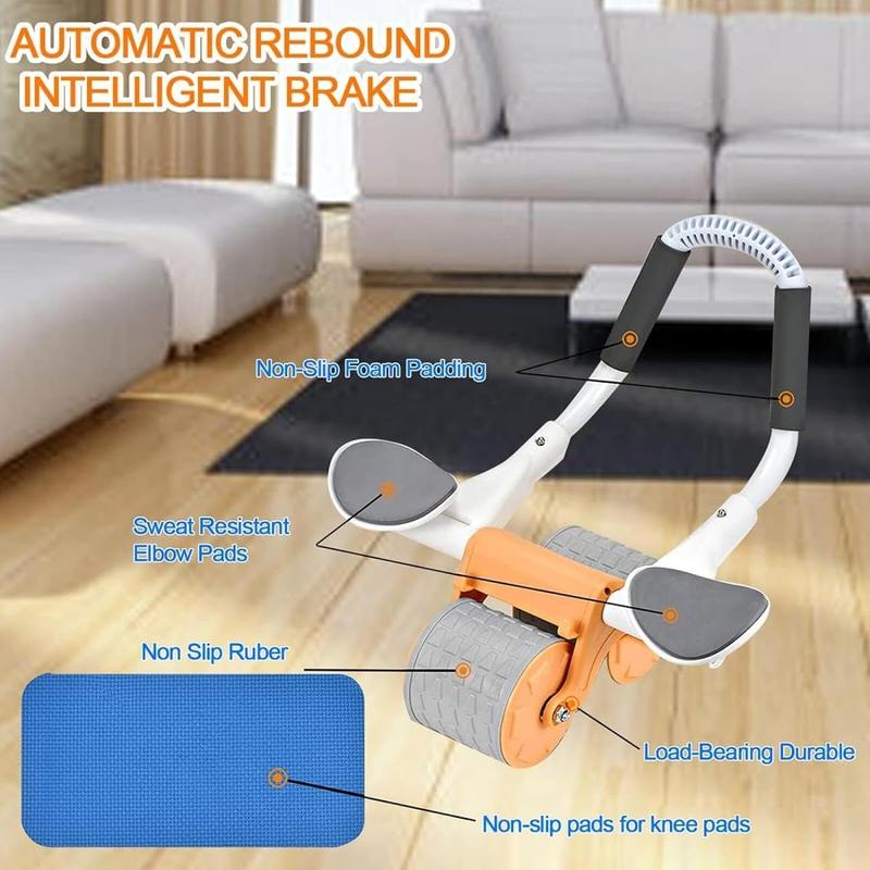 Upgrade Automatic Rebound Ab Abdominal Exercise Roller Wheel - Automatic Abdominal Roller Wheel with Knee Mat &Timer Core Strength Trainer ab wheel abrollerwheel power roller abdominal machine abs roller healthy abdominalwheel Automatic Rebound