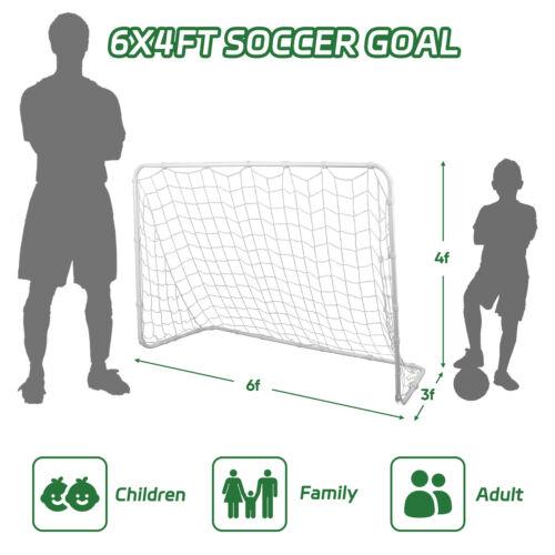 Answer E 6x4 FT Portable Youth Size Strong Steel Frame Soccer Goal Football Net Outdoor