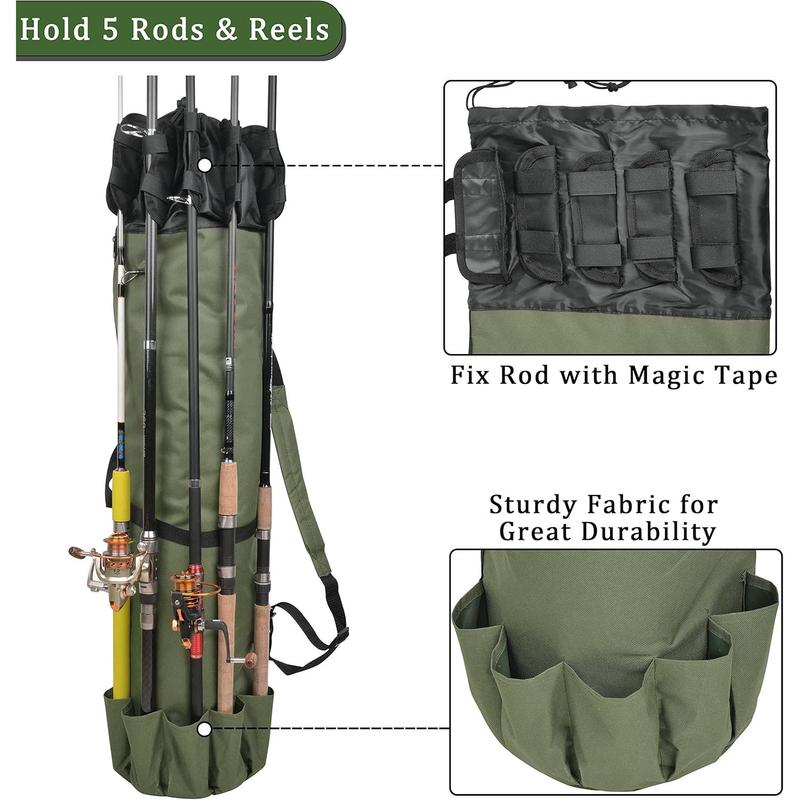 Fishing Rod Carrier Fishing Pole Bag Fishing Rod Case Fishing Bag Fishing Gear Equipment Fishing Rod Bag Travel Carry Case Large Capacity  Fishing Reel Bag Case Fishing Gifts for Men