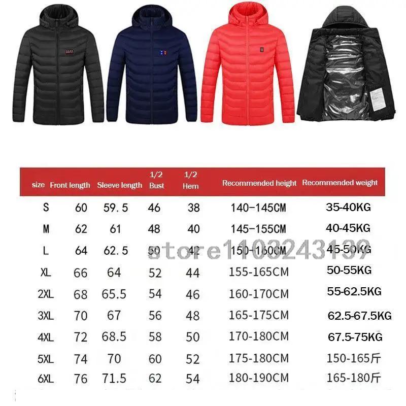 Heated Jacket Autumn Winter Men's Women's Warm Vest Vests Coat USB Electric Heating Hunting Hiking Camping Christmas gift