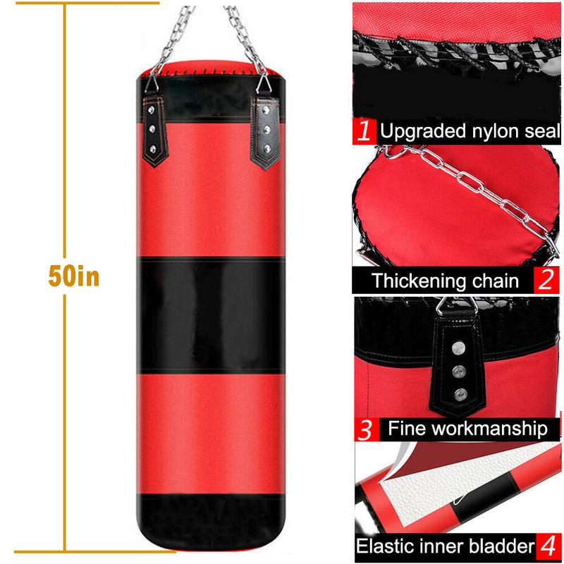 Punching Bag for Adults,Men,Women,Kids, Hanging Punching Bag with Boxing Gloves, Chains, Wristband, Heavy Boxing Bag for Training, Karate, Kickboxing, Muay Thai -Unfilled