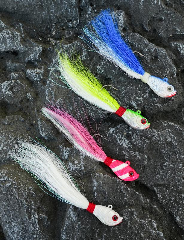 BLUEWING Bucktail Jig 2pcs Lead Head Jig Saltwater Fluke Lure Hair Jig for Bluefish, Bass Fishing