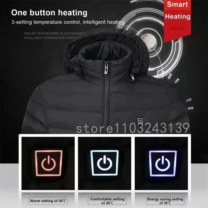 Heated Jacket Autumn Winter Men's Women's Warm Vest Vests Coat USB Electric Heating Hunting Hiking Camping Christmas gift