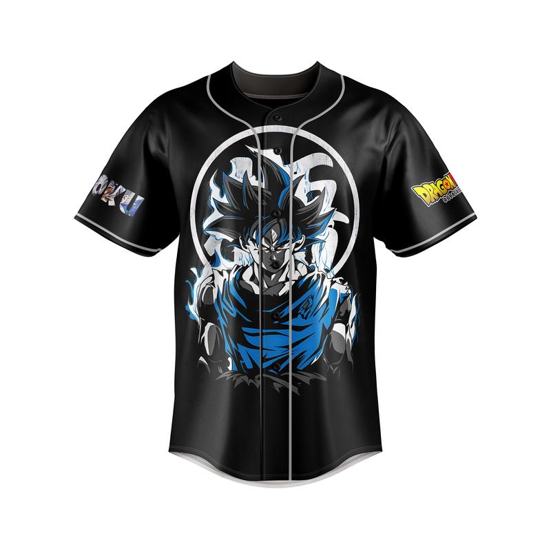 Goku Ultra Dragon Ball Baseball Jersey Anime Baseball Jersey Sport Jersey Shirt Summer Gift For Him and For Her Gift For Manga Baseball Fan Lover