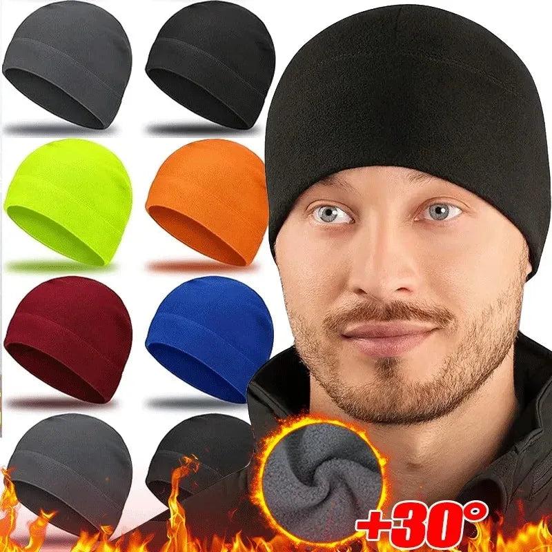 Unisex Warm Polar Fleece Beanie Cap Hats Classic Tactical Windproof Outdoor Hiking Fishing Cycling Hunting Military Men Caps