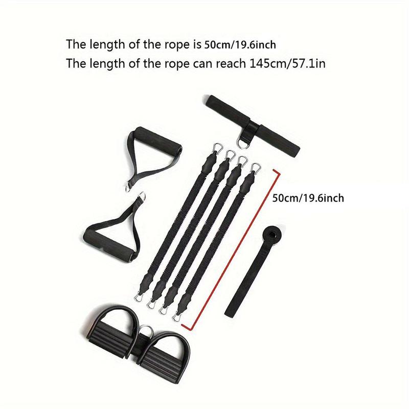 Resistance Band Set, 1 Set Multifunctional Tension Rope with Handle & Pedal, Pedal Puller, Home Fitness Equipment for Abdominal Training, Gym Accessories