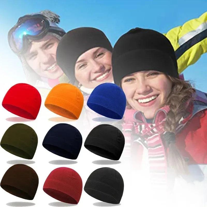 Unisex Warm Polar Fleece Beanie Cap Hats Classic Tactical Windproof Outdoor Hiking Fishing Cycling Hunting Military Men Caps