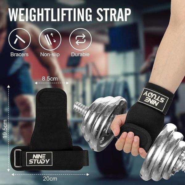 Weightlifting strap, double-layer leather wrist support strap, anti slip grip, weightlifting gym strength training wristband