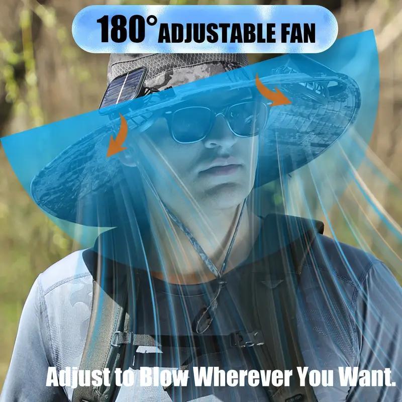 2024 Super Cool Solar Fan Hat with UPF 50+ Sun Protection for Fishing, Beach and Camping