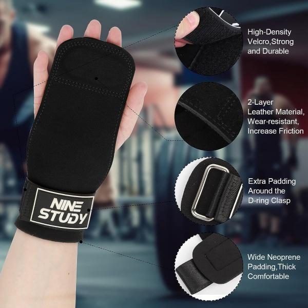 Weightlifting strap, double-layer leather wrist support strap, anti slip grip, weightlifting gym strength training wristband