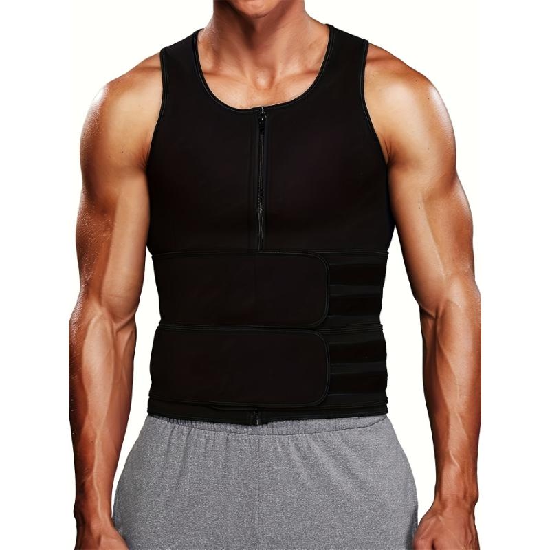 Mens High-Intensity Sweat Boosting Compression Vest - Ultimate Workout Support with Comfortable Back Compression & Waist Trimmer Tank Top for Fitness Enthusiasts