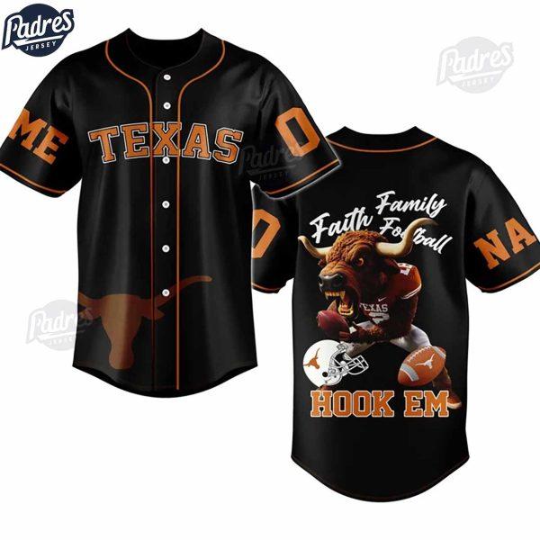 Texas Longhorns Football Custom Baseball Jersey, Sport Jersey Shirt, Perfect Gift for Sports Lovers, Summer Sportswear for Him and Her, Ideal Gift for Baseball Fans