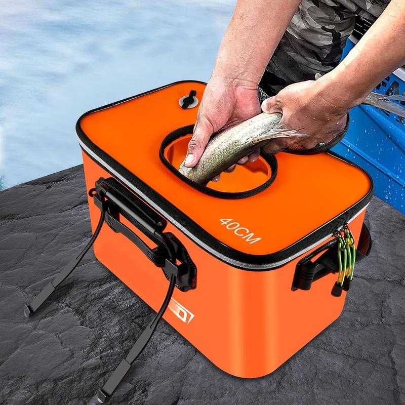 Fishing Bucket, Foldable Fishing  Bucket, Multifunctional Portable Folding Fishing Minnow Bucket Fish Live  Container, Outdoor Camping EVA Fishing Bag for  and Adult