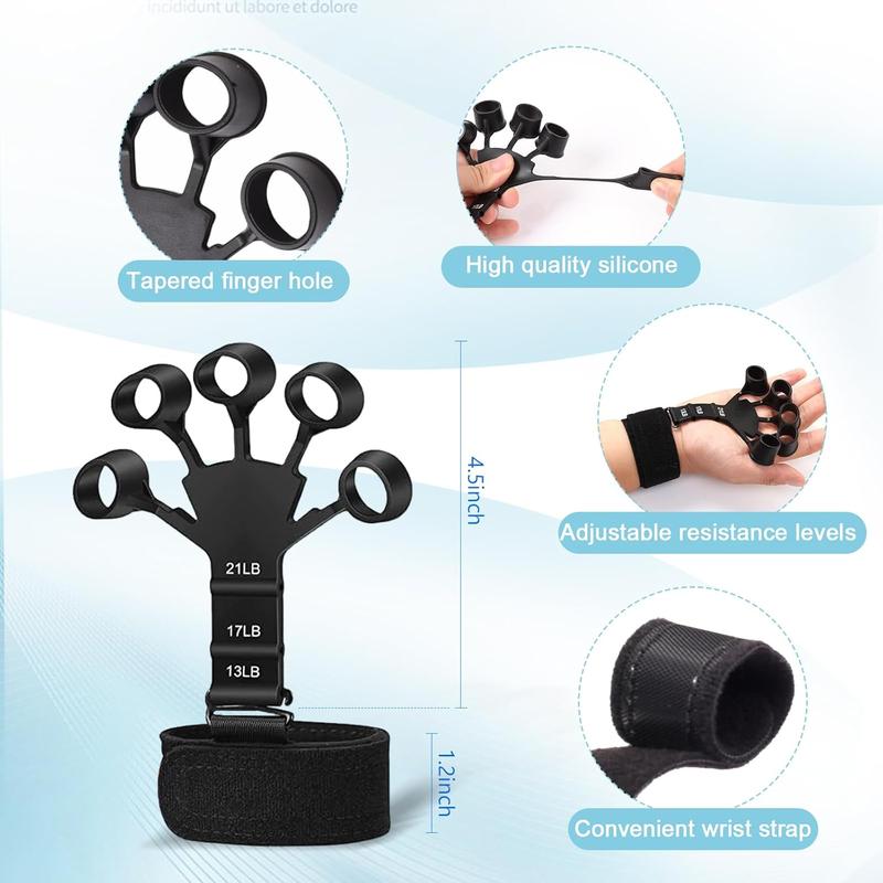 5 count Grip Strength Trainer Kit, Hand Gripper Strengthener, Forearm Strengthener, Finger Strengthener, Finger Exerciser,   Ball, Forearm Workout Ring for  Building and  Recover