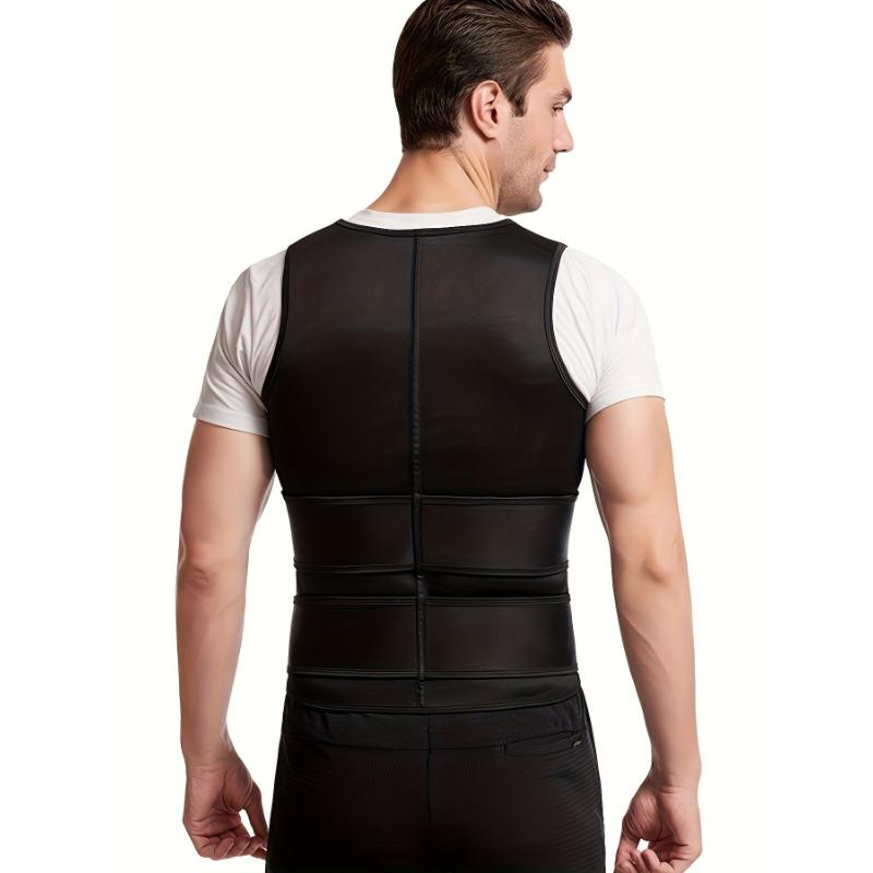 Mens High-Intensity Sweat Boosting Compression Vest - Ultimate Workout Support with Comfortable Back Compression & Waist Trimmer Tank Top for Fitness Enthusiasts