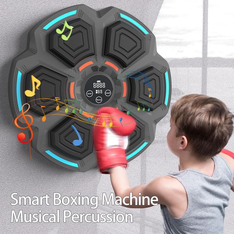 2024 New Model Smart Music Boxing Machinefor Adults and Kids, Training Machine with LEDElectronic Wall Mounted, Home Indoor WorkoutEquipment with Premium Boxing Gloves