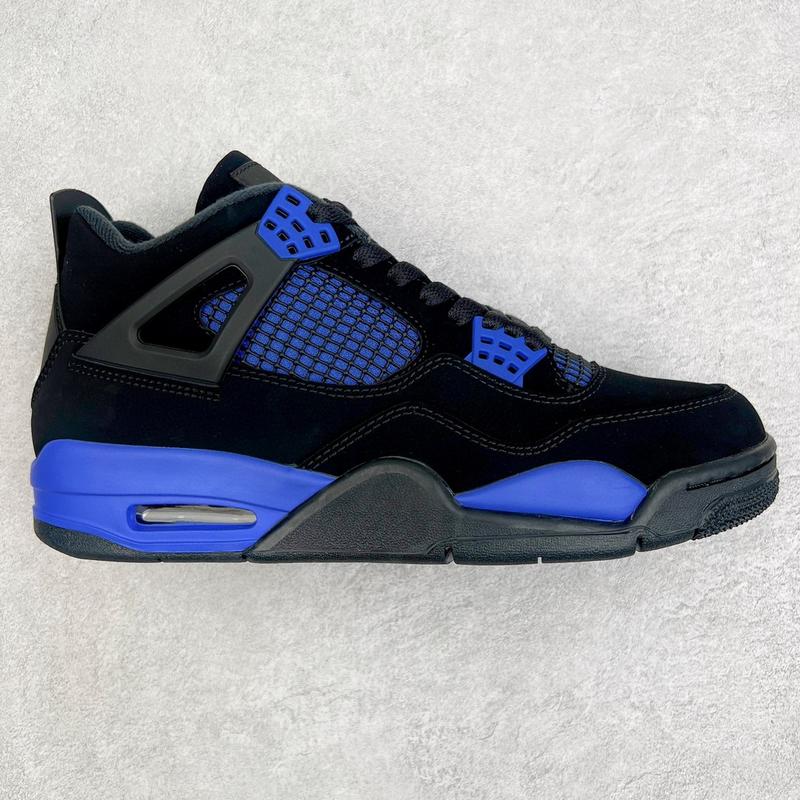 Jordan 4 explosive blue black contrasting retro trend anti slip wear-resistant shock-absorbing casual sports shoes Customization Available Best-selling