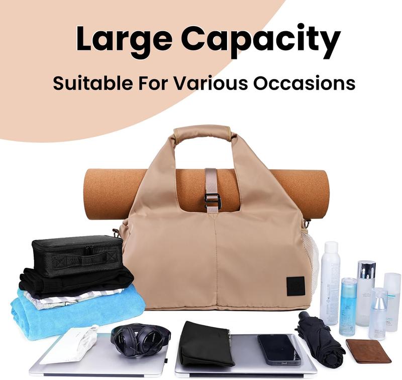 Yoga Bags for Women with Yoga Mat Bags Carrier Carryall Polyester Tote Bag for Pilates  for Travel Office Beach Workout