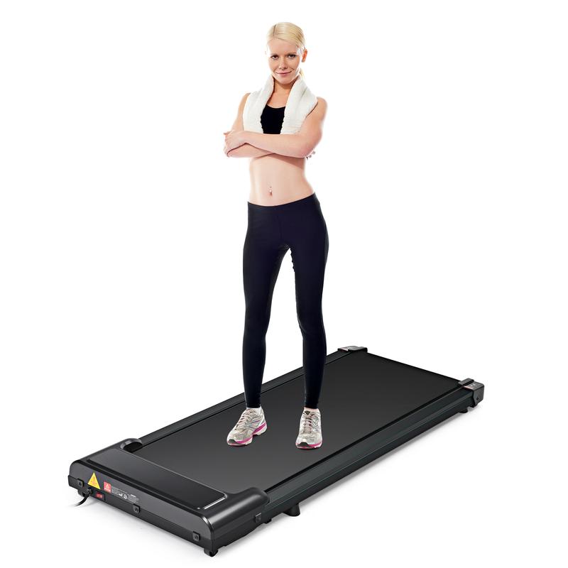 Merax 2 in 1 Walking Pad Treadmill, Under Desk Treadmill, 2.5HP, 06~3.8mph Compact Treadmill with Remote Control,Black