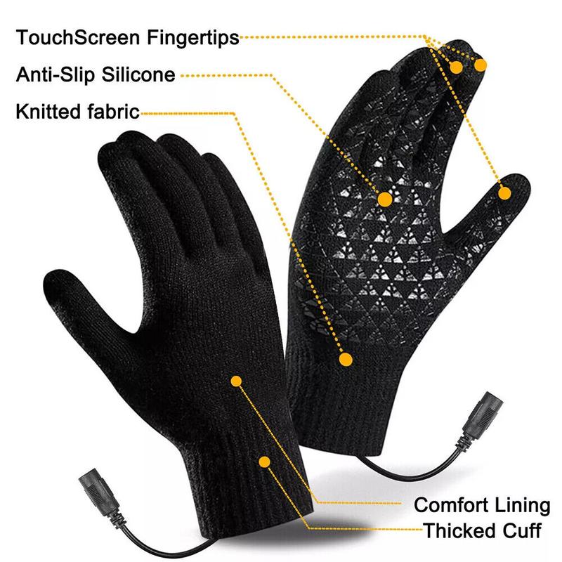 Heated Glove Liners for Men, Rechargeable Electric USB Heated Gloves, Winter Warm Glove Liners, Thin Gloves Riding Ski Snowboarding Hiking Cycling Hand Warmers