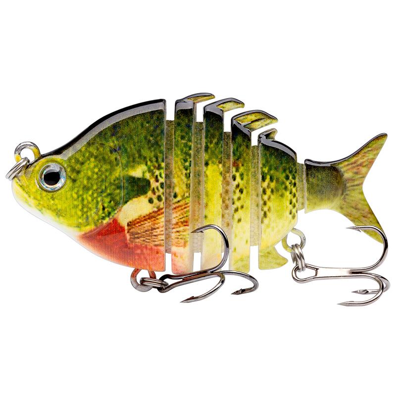 Bassdash SwimPanfish 2.5” 0.34oz Hard Bluegill Swimbaits Multi Jointed Topwater Trout Bass Fishing Crank Lure