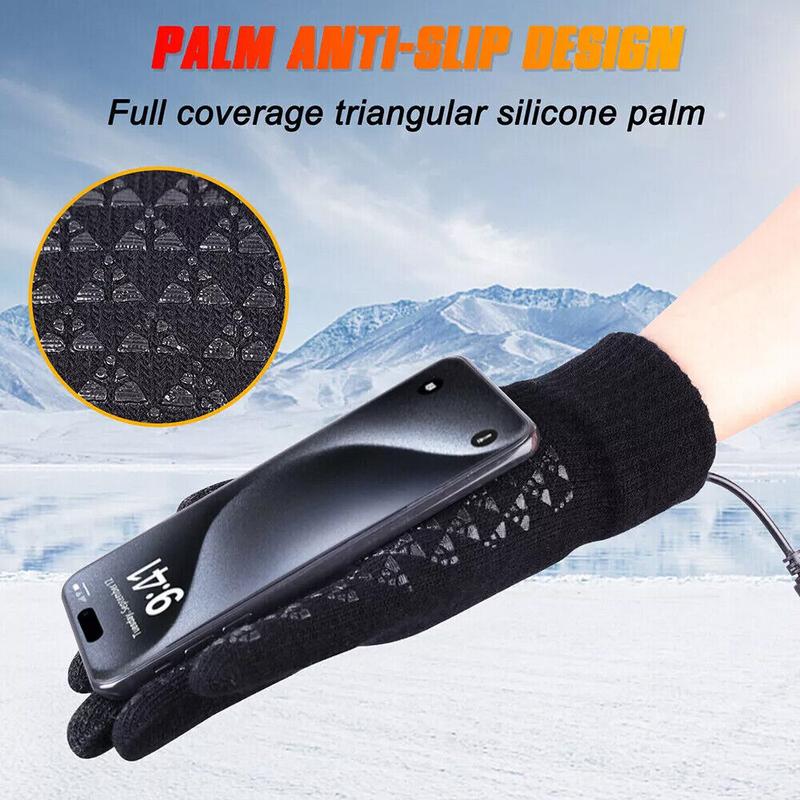 Heated Glove Liners for Men, Rechargeable Electric USB Heated Gloves, Winter Warm Glove Liners, Thin Gloves Riding Ski Snowboarding Hiking Cycling Hand Warmers