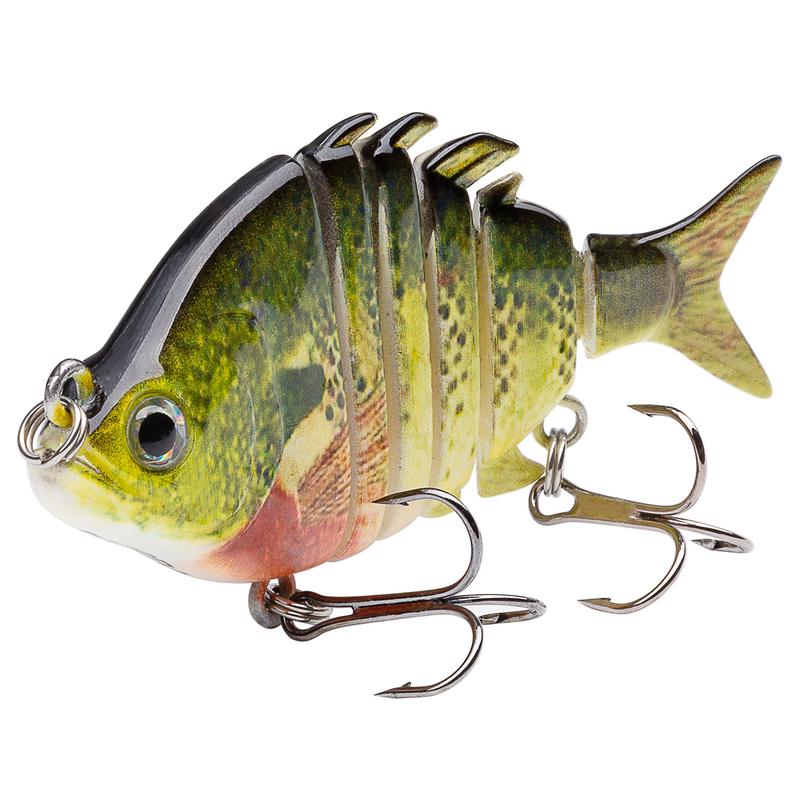 Bassdash SwimPanfish 2.5” 0.34oz Hard Bluegill Swimbaits Multi Jointed Topwater Trout Bass Fishing Crank Lure