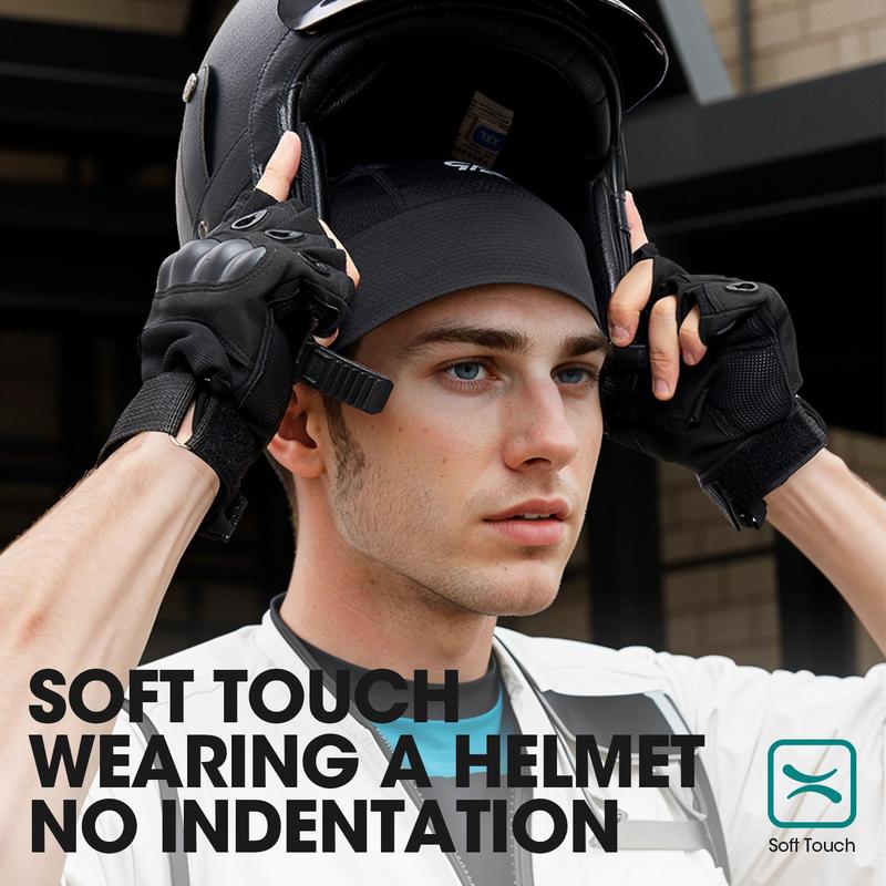 Splicing Breathable Cap, 2 Counts set Sweat Wicking Helmet Liner, Cycling Running Sports Hat, Cooling Head Wraps