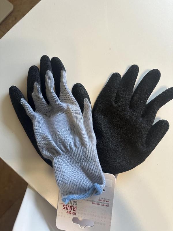 Coated Fishing Gloves, Blue Grey