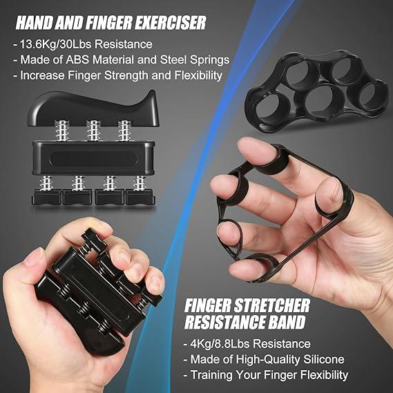 Hand  Grip Strengthener Forearm Strengthener Kit, Strength Gripper Finger Exerciser-6 Pack Adjustable Resistance portable exercise